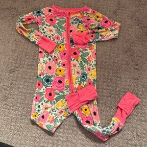 Little Sleepies watercolor floral zippie 12-18 months